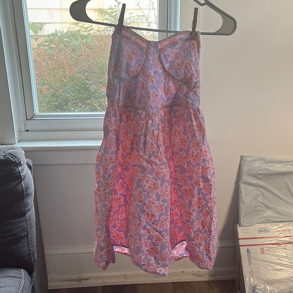 No Boundaries Pink Floral Strapless Dress